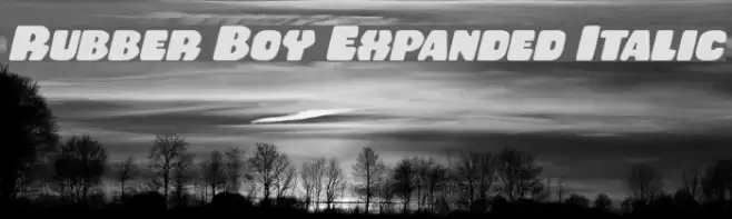 Rubber Boy Expanded Italic Font examples