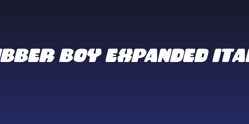 Rubber Boy Expanded Italic Social Header