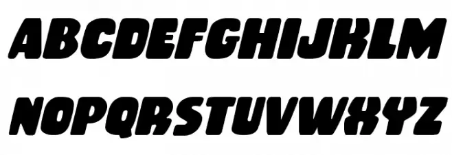 Rubber Boy Italic Caratteri MINUSCOLO