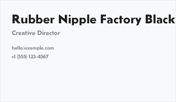 Rubber Nipple Factory Black Business Card