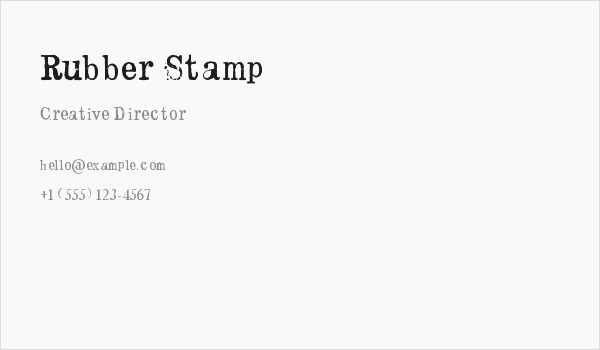 Rubber Stamp Business Card