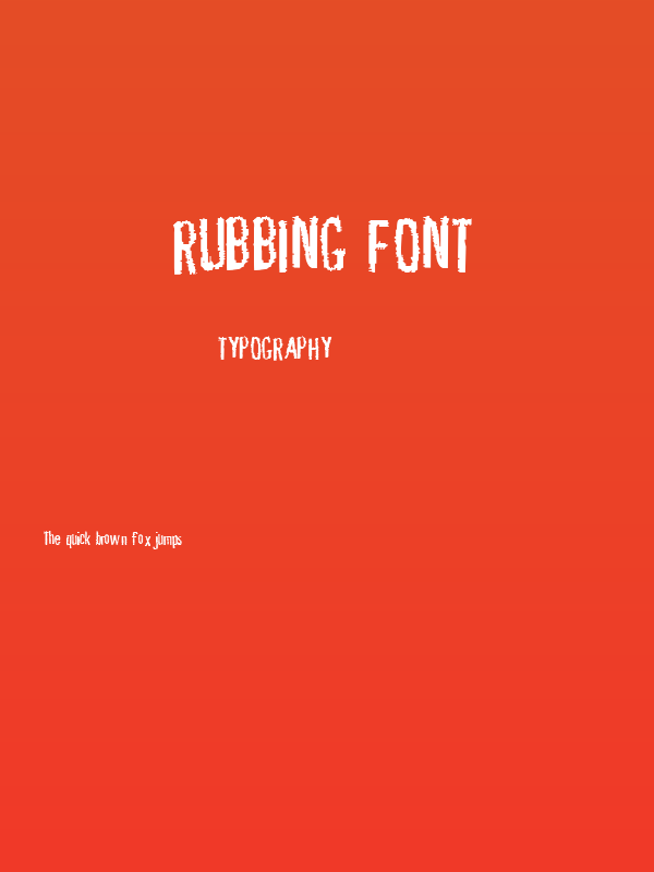 Rubbing Font Poster