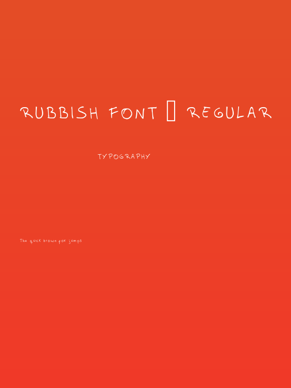 Rubbish Font 2 Regular Poster