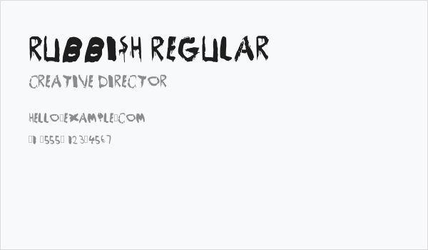 Rubbish Regular Business Card