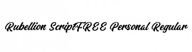 Rubellion Script FREE Personal Regular  Fuentes Gratis Descargar