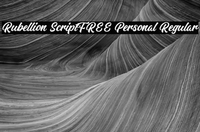 Rubellion Script FREE Personal Regular Font examples