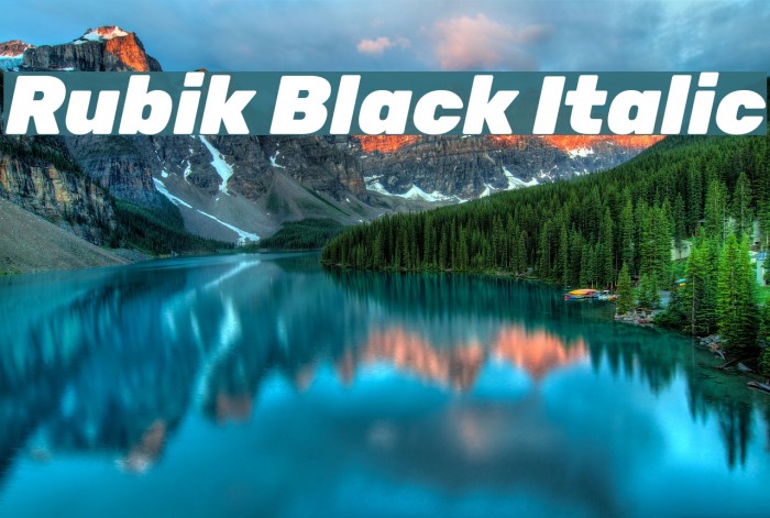 Rubik Black Italic Font examples