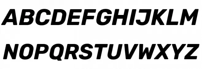 Rubik Bold Italic Caratteri MAIUSCOLE