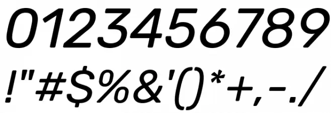 Rubik Italic Font OTHER CHARS