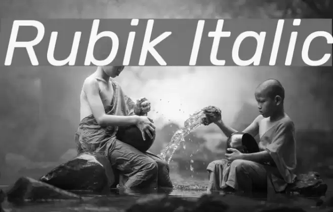 Rubik Italic Font examples