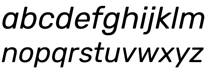 Rubik Italic Font LOWERCASE