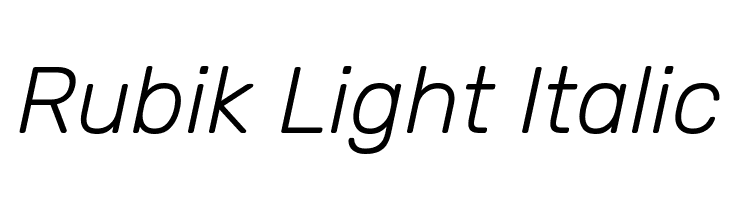 Rubik Light Italic Font