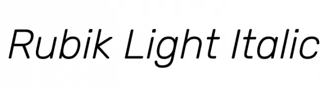 Rubik Light Italic 
