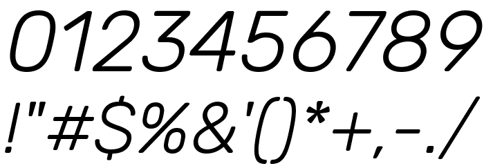 Rubik Light Italic Font OTHER CHARS