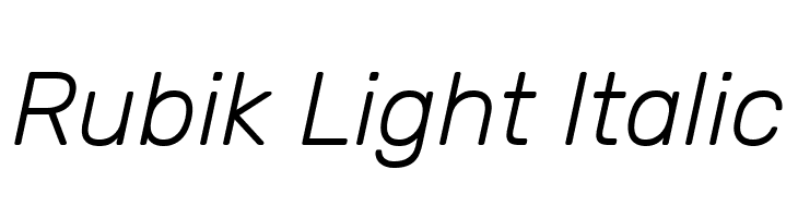 Rubik Light Italic  Скачать бесплатные шрифты