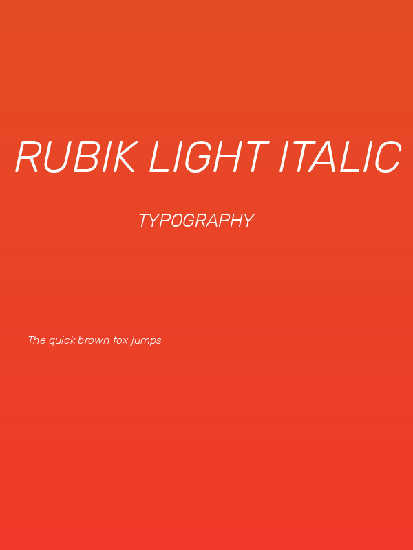 Rubik Light Italic Poster