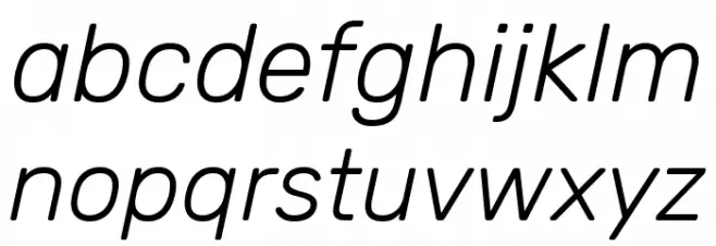 Rubik Light Italic फ़ॉन्ट लोअरकेस