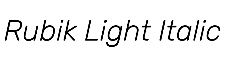 Rubik Light Italic  免费字体下载