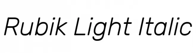 Rubik Light Italic  Frei Schriftart Herunterladen