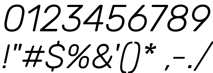 Rubik Light Italic Font OTHER CHARS