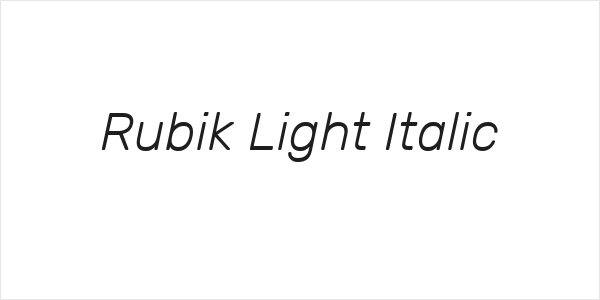 Rubik Light Italic Logo
