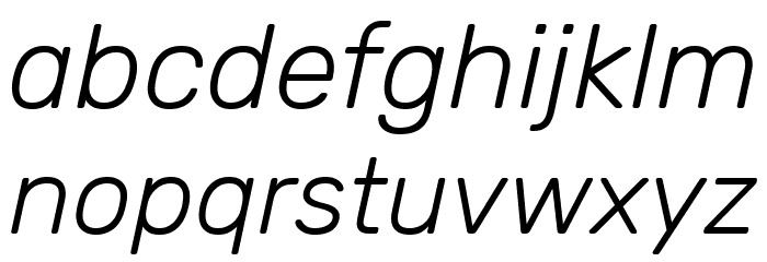 Rubik Light Italic Font LOWERCASE