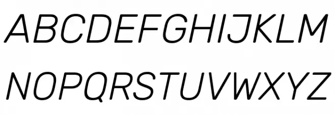 Rubik Light Italic Schriftart Groß