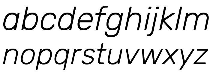 Rubik Light Italic Font LOWERCASE
