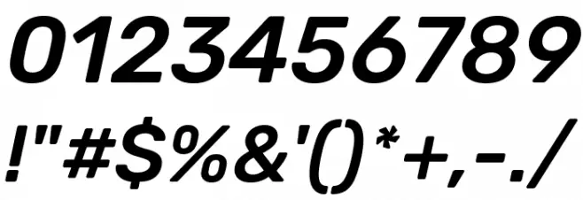 Rubik Medium Italic Font OTHER CHARS