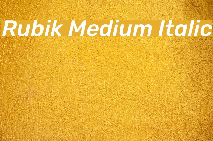 Rubik Medium Italic Font examples