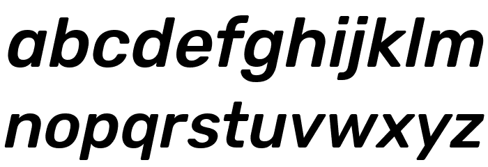 Rubik Medium Italic Font LOWERCASE