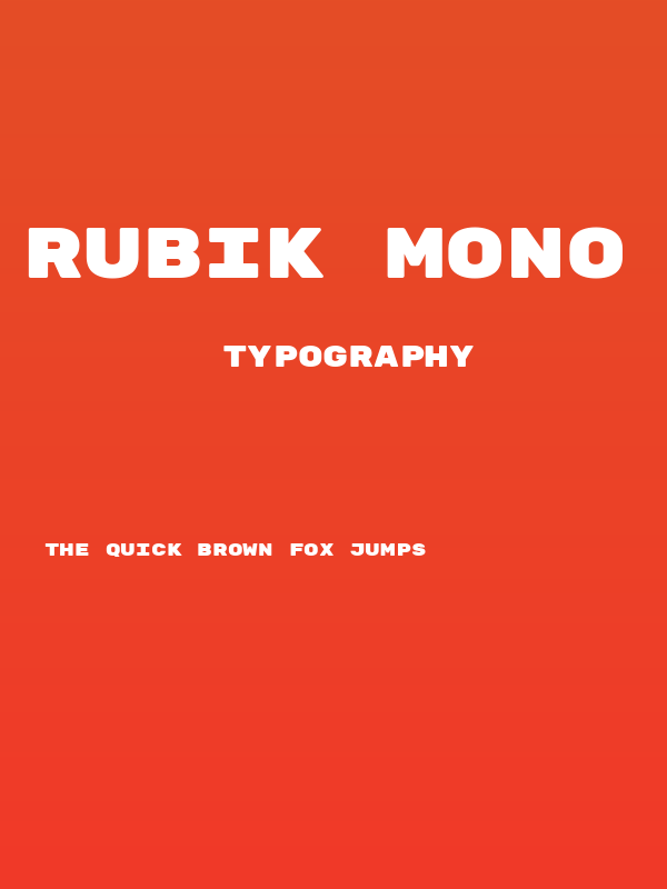 Rubik Mono One Regular Poster