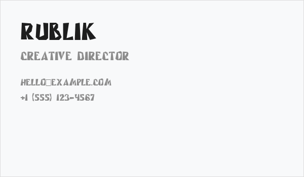 Rublik Business Card