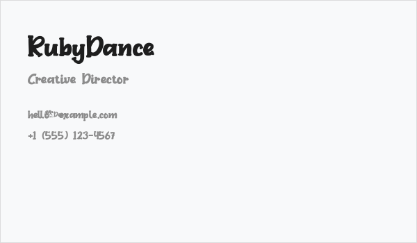 RubyDance Business Card