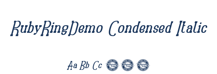 RubyRingDemo Condensed Italic Font Preview