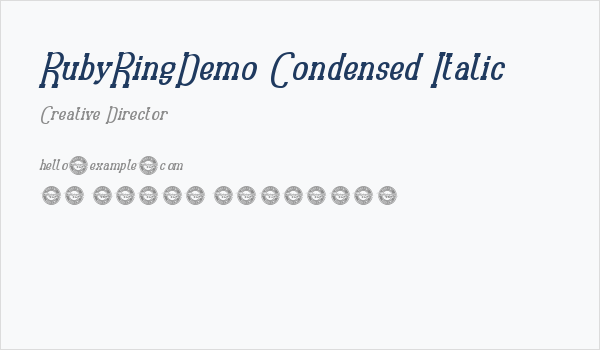 RubyRingDemo Condensed Italic Business Card