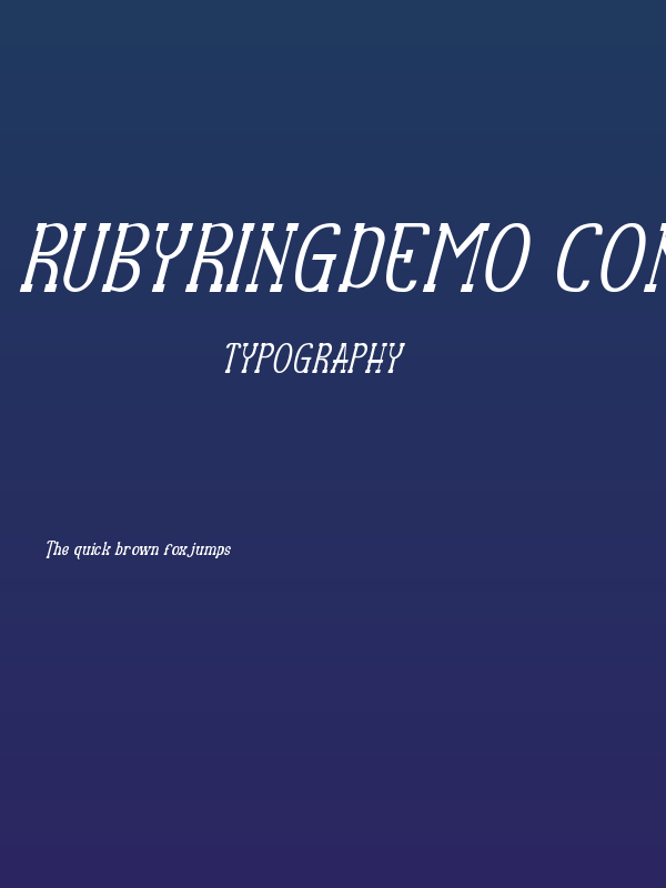 RubyRingDemo Condensed Italic Poster
