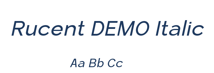 Rucent DEMO Italic Font Preview