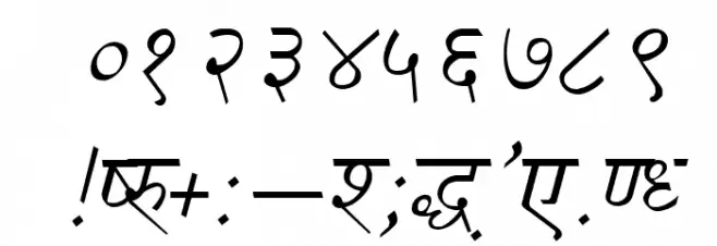 Ruchi-Normal Italic Font OTHER CHARS
