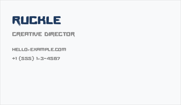 Ruckle Business Card