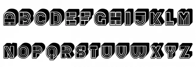 Rude 3D Regular フォント 大文字