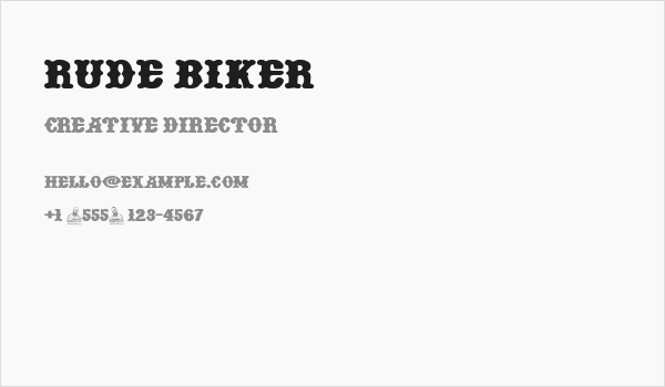 Rude Biker Business Card
