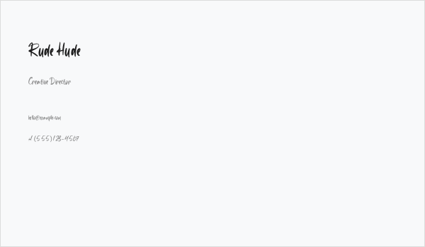 Rude Hude Business Card