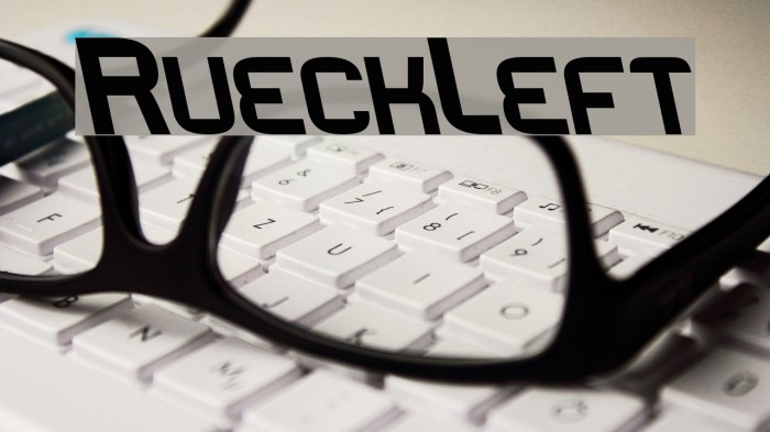 RueckLeft Font examples