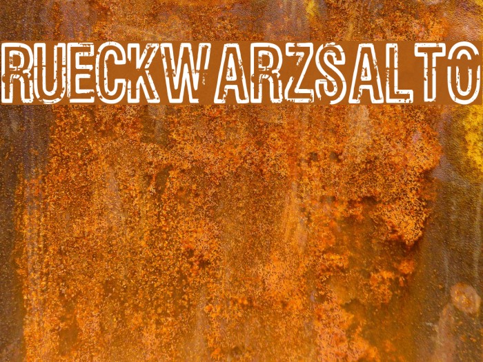 Rueckwarzsalto Font examples