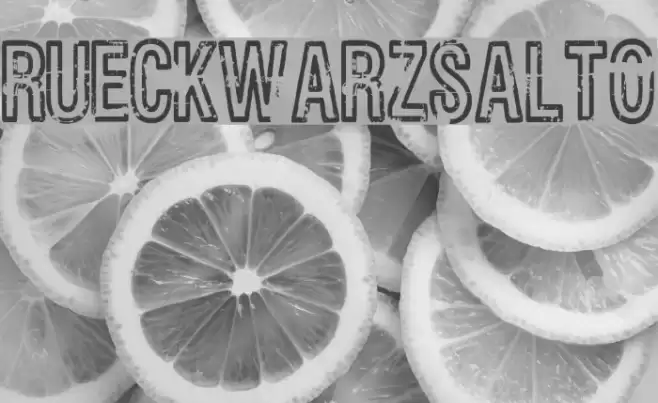 Rueckwarzsalto Font examples