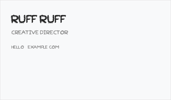 Ruff Ruff Business Card