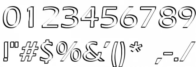 Ruffian Outline Font OTHER CHARS