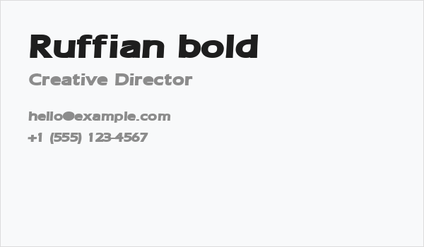 Ruffian bold Business Card