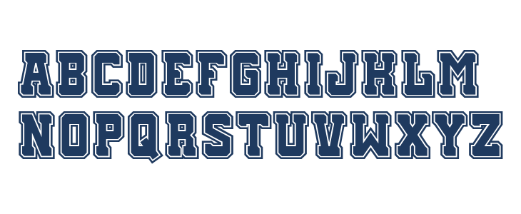 Rugby Squad Outline Uppercase